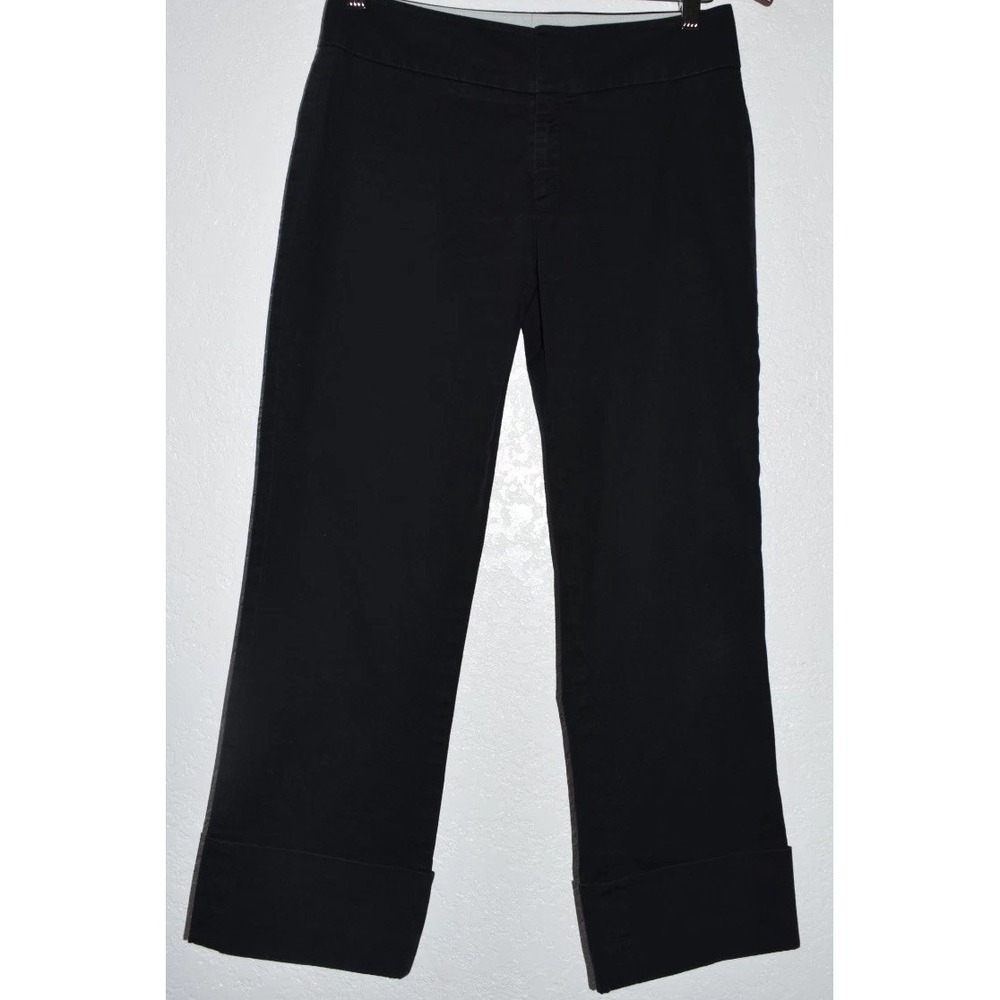 Banana Republic 2 Martin Cropped Pants Stretch Cotton Black Bootcut Dress Casual